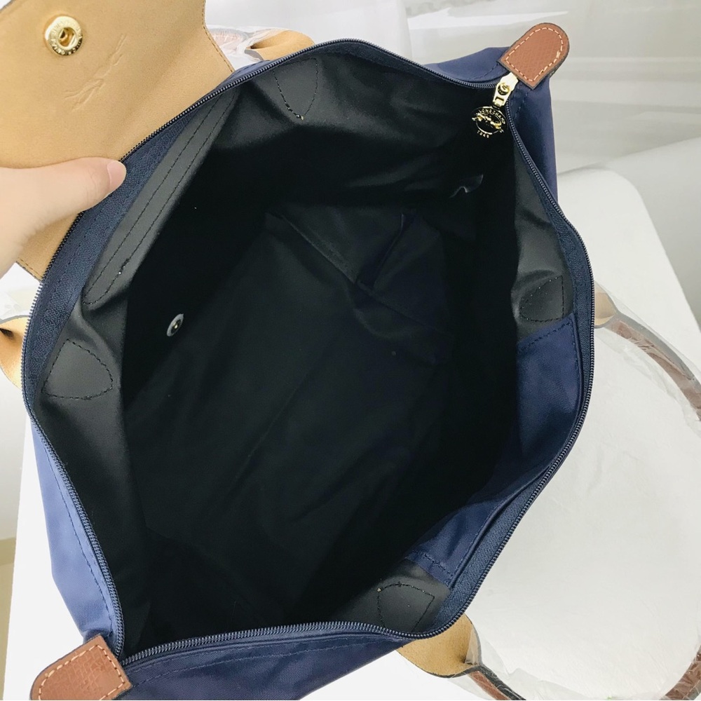 NWT Longchamp Le Pliage Original Large Shoulder Nylon Bag Tote Navy Blue - Picture 6 of 11